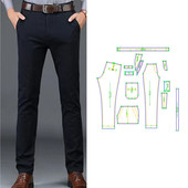 裤 子620宽松直筒纯色商务休闲西裤 打版 纸样裁剪男士 图纸样版