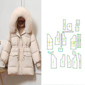 羽绒服女新款 纸样裁剪图纸衣服样板 538白鸭绒面包服小个子冬服装