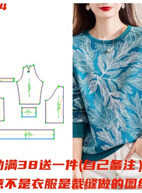 做衣服的纸样印花卫衣样版图