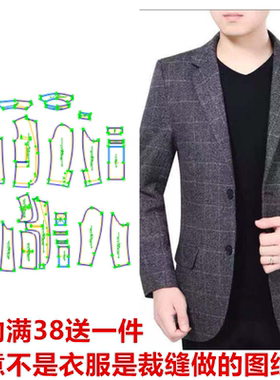 DIY纸样新款男士外套制版修身