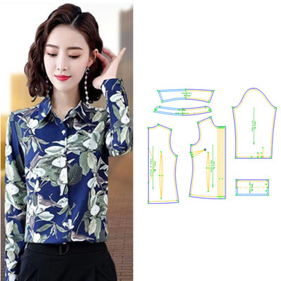 长袖三轻奢纸样样板长袖裁剪图纸