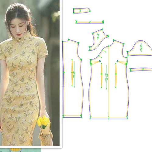 纸样裁剪2021新款夏装旗袍小个子