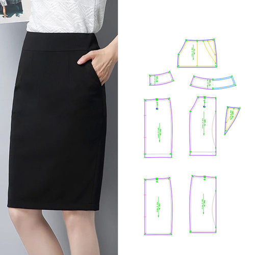 半身裙女打版服装剪图纸