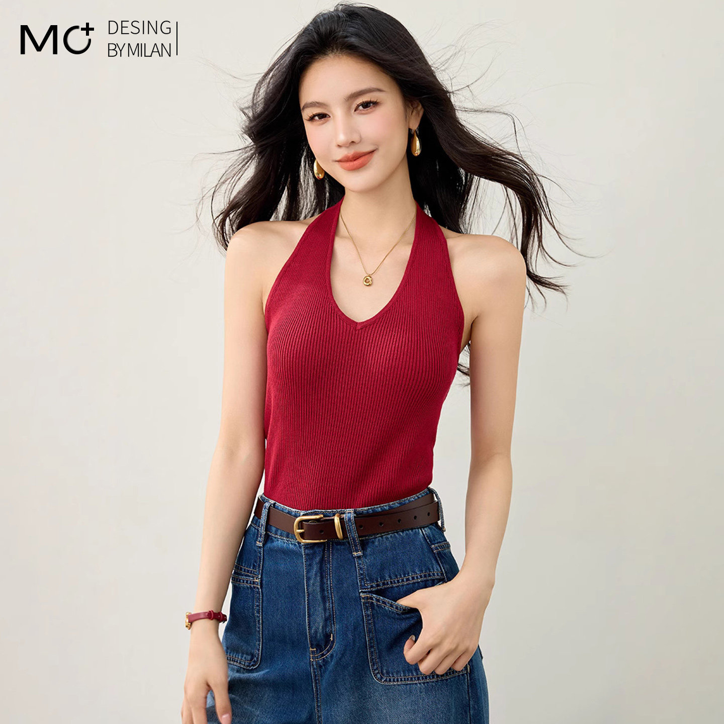 2026春夏新款针织挂脖背心高级感女内搭小吊带打底美背上衣外穿