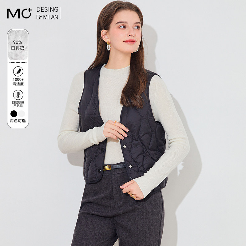 羽绒服马甲女2024秋冬新款轻薄保暖内穿短款背心配大衣内胆马夹