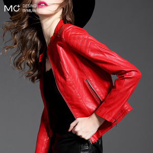 秋冬2020年新款欧美女装小皮衣女短款外套修身时尚机车pu皮夹克