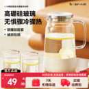 小熊冷水壶玻璃水壶耐高温凉水壶家用大容量果汁冷泡壶扎壶凉水杯