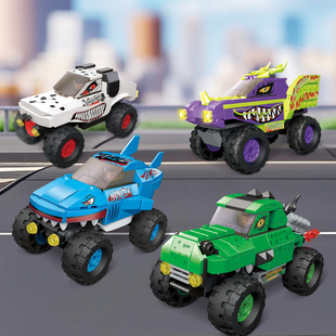 2025年新款 恐龙越野车怪兽小颗粒儿童益智玩具6岁5岁 古迪积木拼装