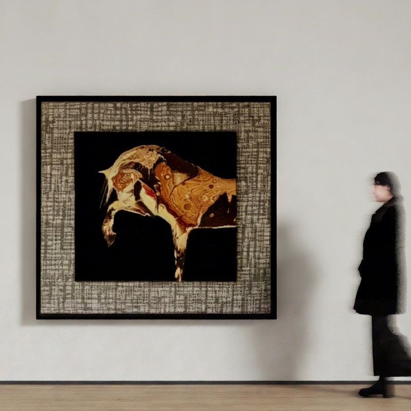 《马到成功》中古风客厅沙发背景墙装饰画餐厅书房玄关走廊壁挂画