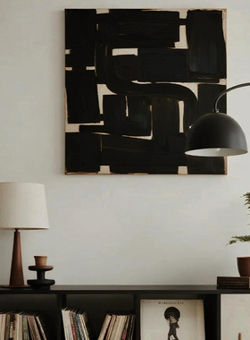 现代简约中古风客厅装饰画小众艺术高级感酒店民宿样板房玄关挂画