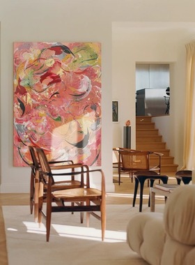 《爱自由》波洛克彩色抽象壁画玄关轻奢装饰画客厅小众艺术挂画