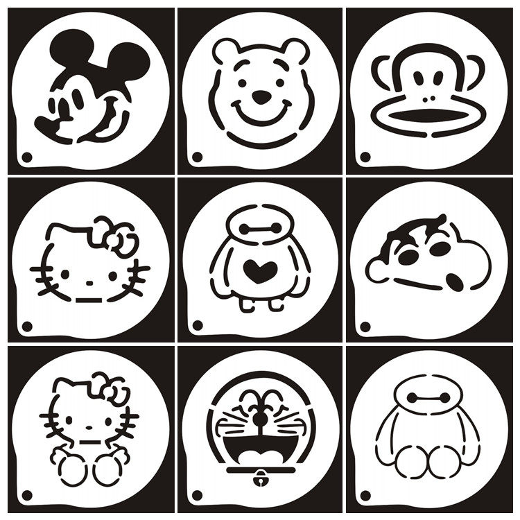 木糠杯饼干咖啡烘焙工具卡通蛋糕喷花模具糖粉筛印花模可定制logo