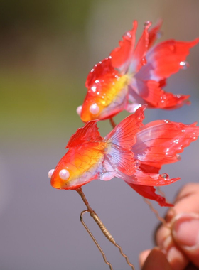 锦鲤 热缩花簪唐风发钗u型簪子高级感新中式古风汉服头饰发饰B28