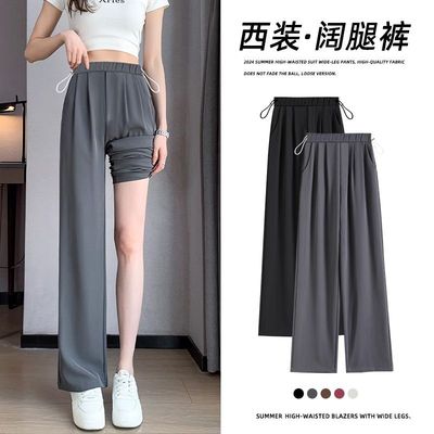 孕妇夏装新款孕期休闲西装阔腿裤