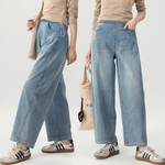 2026春季新款孕妇装九分牛仔裤孕期宽松休闲直筒裤百搭高腰裤子女