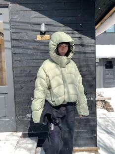 H99519-2026新款鸭舌帽撞色羽绒服女短款保暖面包服
