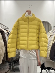 时尚 M395 保暖白鸭绒外套冬季 立领小排骨羽绒服女短款 2026新款