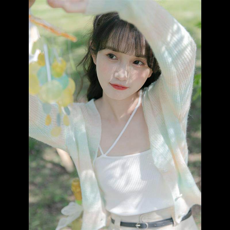 防晒衣套装宽松女款春配吊带衫罩衫2025新款薄款外搭针织开衫上衣