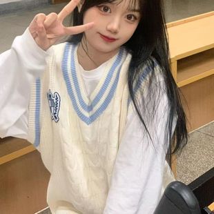 马甲女款2025新款针织背心夏外穿小个子叠穿坎肩学院风无袖上衣