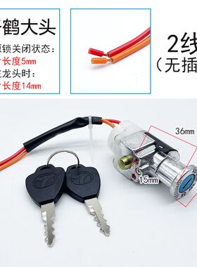 代驾电动车电源锁锂电池锁电瓶车钥匙海霸壳银鱼壳电源锁电源钥匙