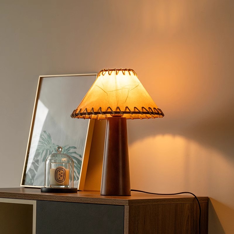 中古侘寂风台灯卧室床头灯高端