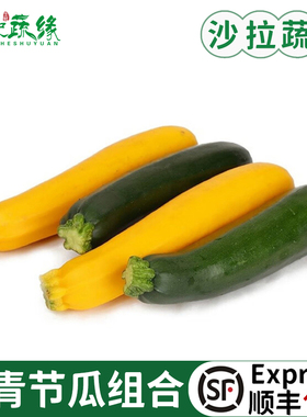 新鲜青黄节瓜组合500g 青节瓜黄节瓜西葫芦 西餐料理炒菜沙拉食材