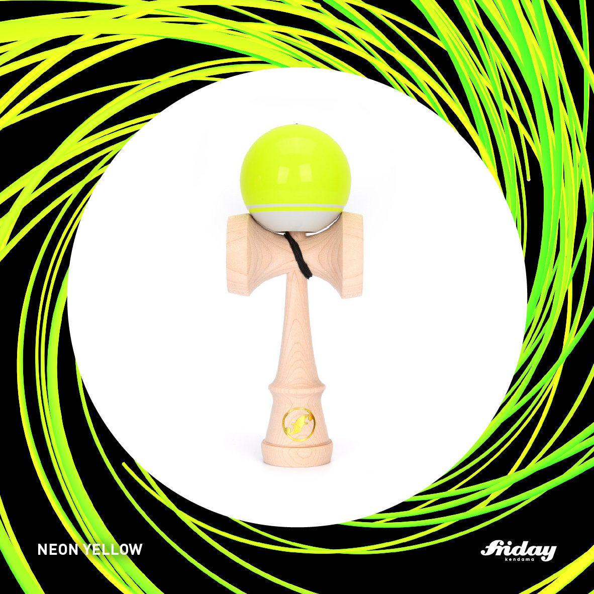 Friday 荧光系列 黄 枫木 黏性漆 剑玉剑玉 kendama