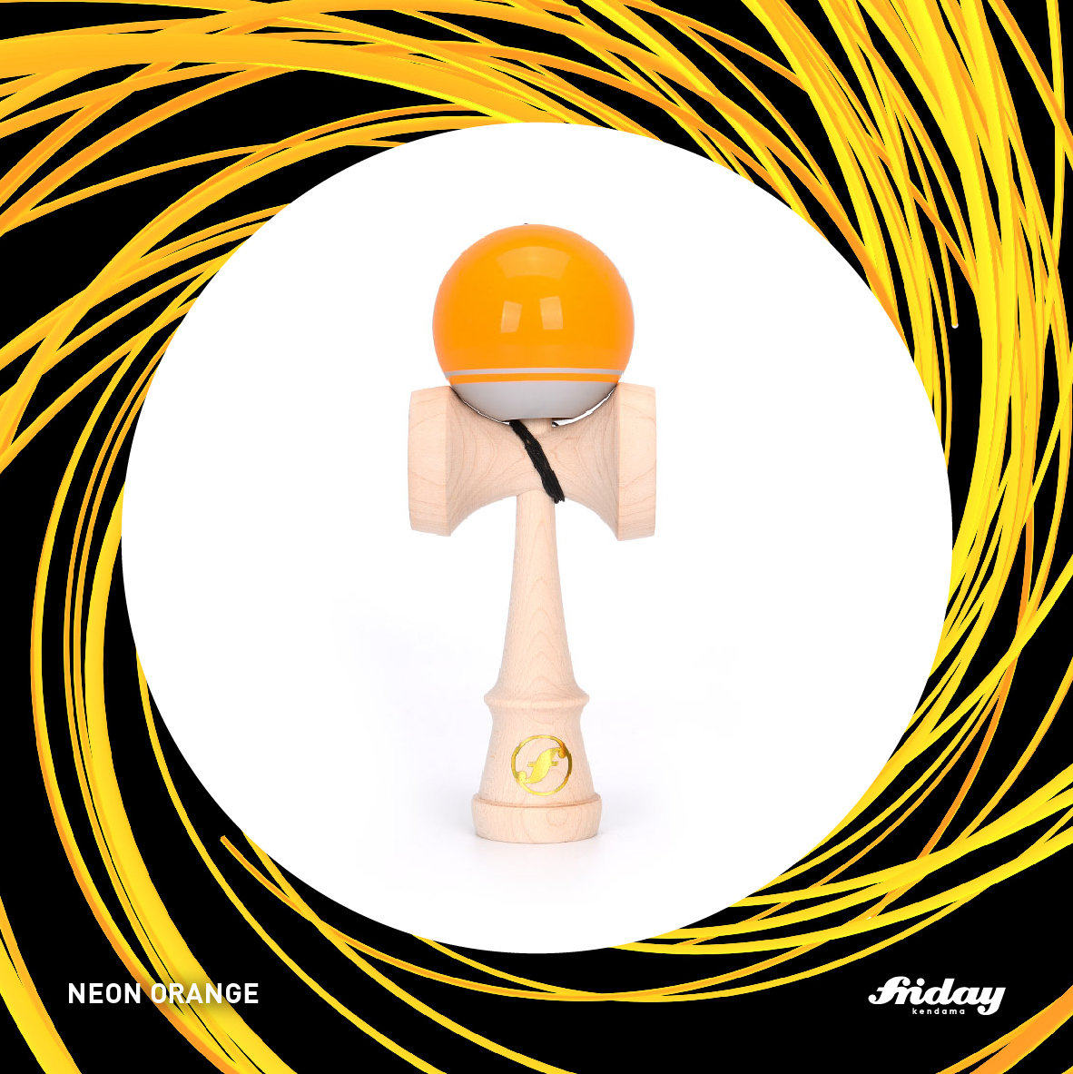 Friday 荧光系列 橙 枫木 黏性漆 剑玉 剑球 kendama