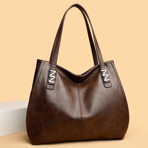 真皮女士托特包大容量通勤百搭