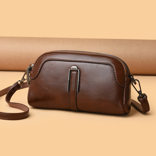 女士真皮手机包2025新款包包牛皮女包时尚质感百搭软皮斜挎小包女