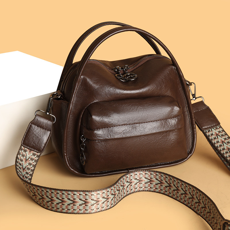 轻便休闲包包女手提包大容量通勤2025新款时尚百搭真皮单肩斜挎包