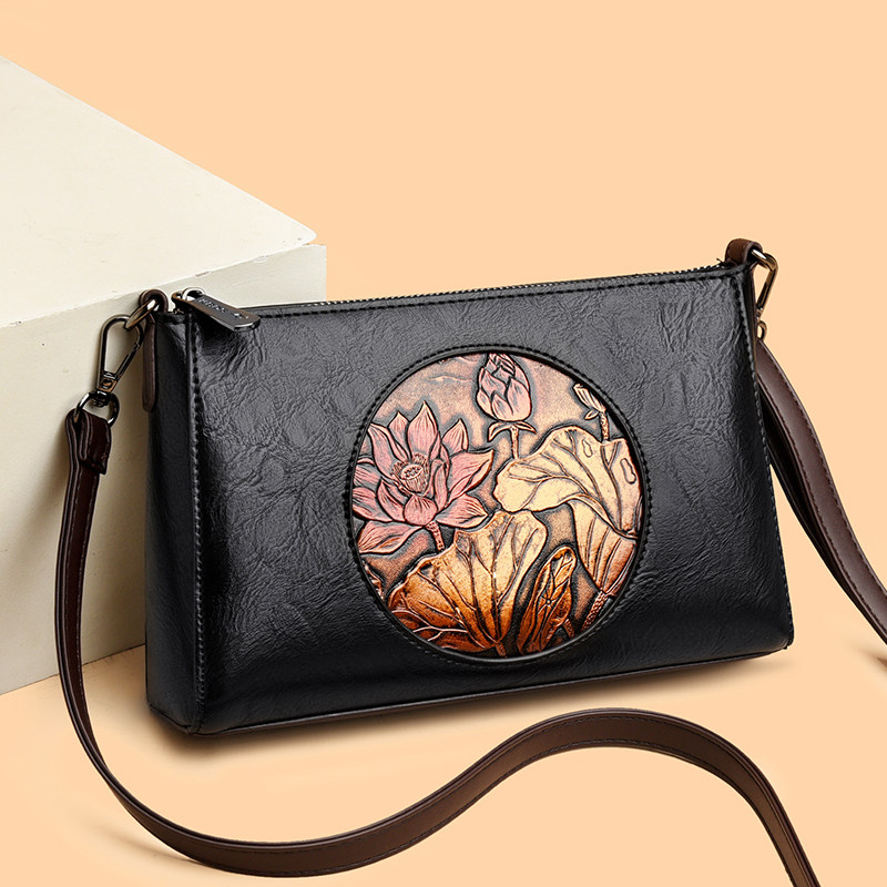 真皮复古斜挎包包女2026新款软皮女士中老年妈妈包文艺气质单肩包