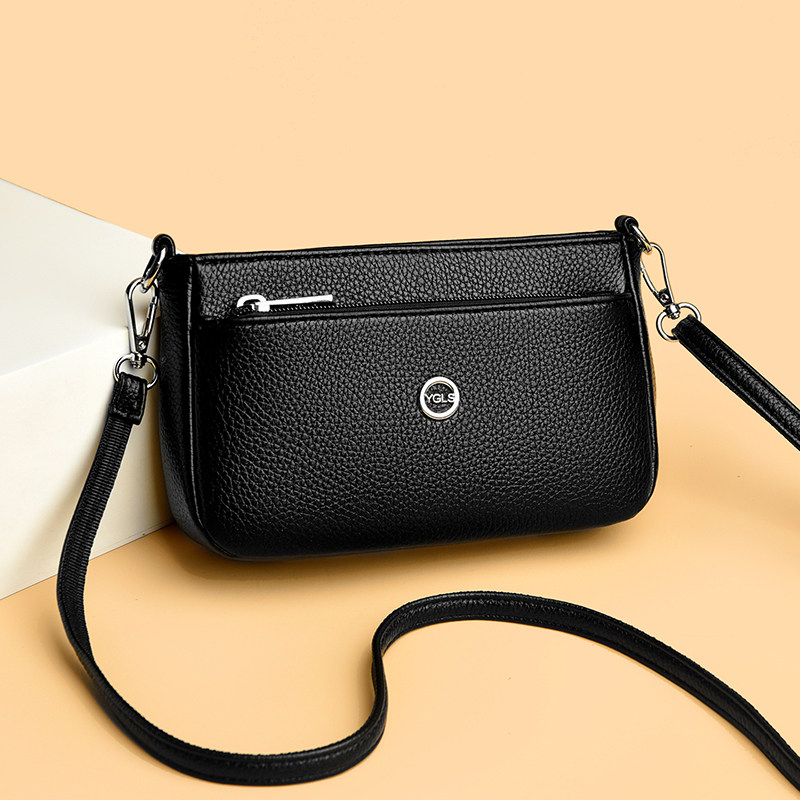 真皮小包包女2026新款时尚简约女士单肩斜挎包中年妈妈手机零钱包