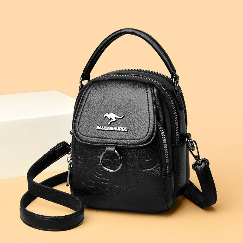 真皮女士手机包斜挎中年妈妈包2025年新款手提包时尚单肩包小圆包