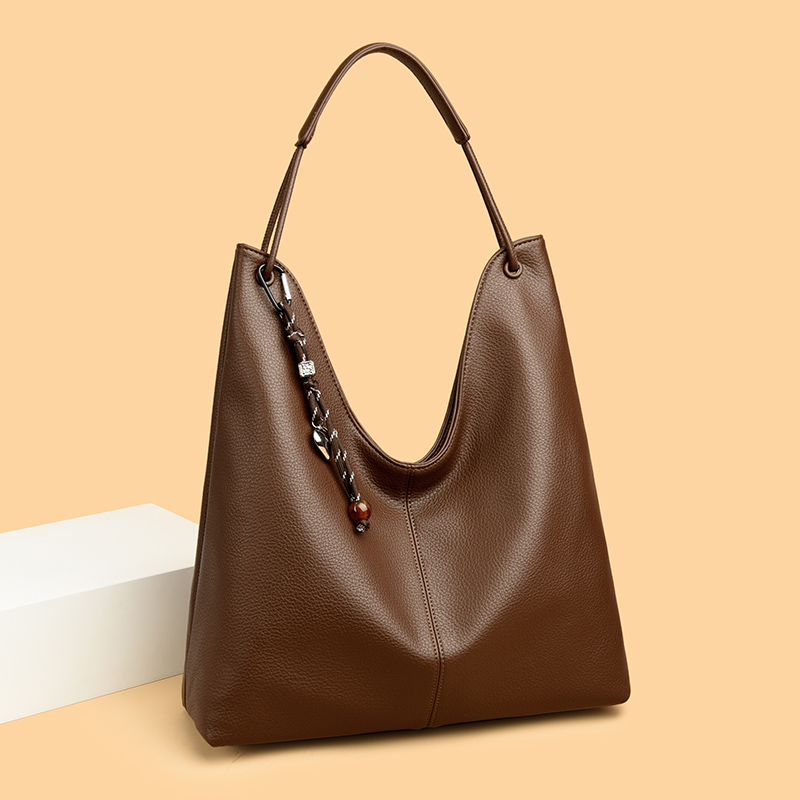 真皮托特包包女2025新款时尚大容量手提包牛皮高级慵懒感单肩大包