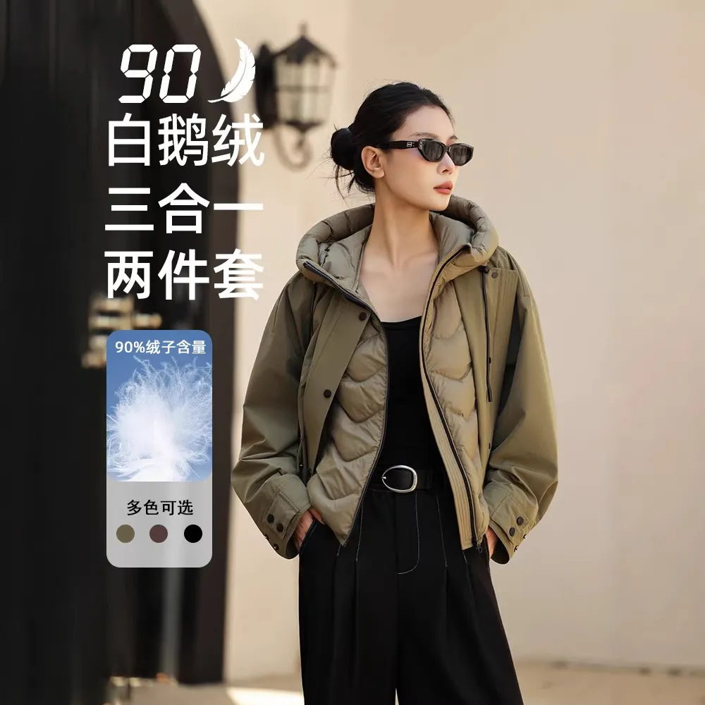 冬季鹅绒服排骨潮流羽绒外套两件套户外轻量运动休闲女装,女装/女士精品,羽绒服,淘宝优惠券,粉丝福利购,淘宝优惠卷