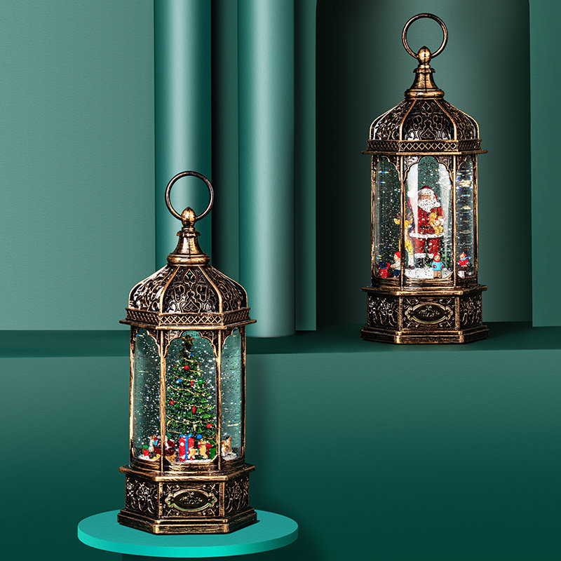 圣诞节可旋转复古蓝牙雪音乐盒水晶球款八音盒梦幻送女孩生日礼物