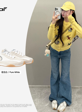 「白鹿同款」DEAF德训薄底复古潮流运动休闲银刺鞋巴恩风原创