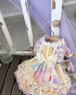 AW原创水彩板块山丘宠物狗狗服装马尔泰梦幻联动聚会双碟立体浮雕