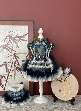 AW原创手工深海季羽毛限定系列约克夏小鹿犬猫咪卷毛猫晚礼服裙衣