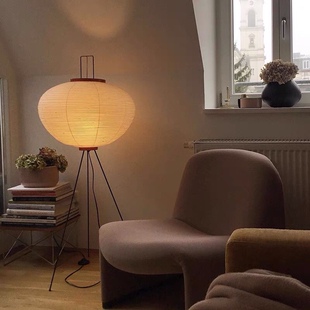 侘寂风日式野口勇中式泰式客厅卧室书房落地灯宣纸艺术民宿坐地灯