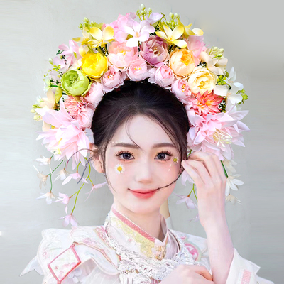 簪花成品绢布簪花发饰原创