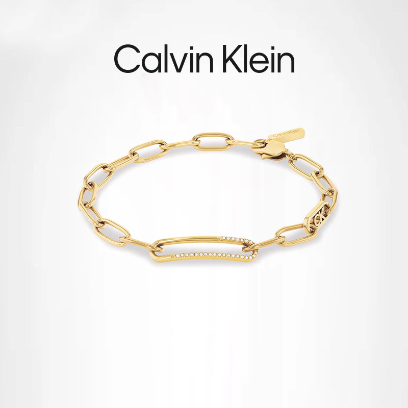 【2024年新品】Calvin Klein永恒系列回形针镶钻手链女士轻奢时尚