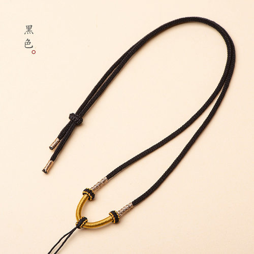 八宝罗盘编绳项链挂绳古法手工编织翡翠玉绳子吊坠挂绳佛头翠挂件