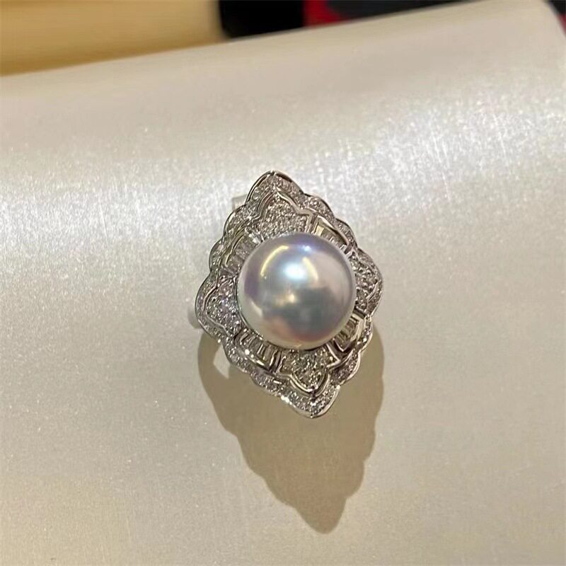 日系cherrykoko款奢华珍珠微镶满指女法式复古ins高级感指环