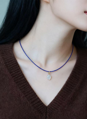李佳棋推荐帝王青金石极细1mm项链玛瑙克莱茵蓝颈链高级感新中式