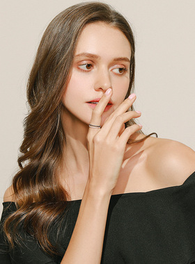 法国chrry koops925银戒指女设计感小众简约排钻指环女尾戒