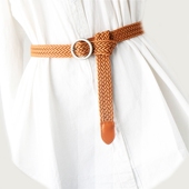 加长胖MM200斤皮带腰带配饰 大码 编织腰带女士简约百搭装 饰牛仔裤