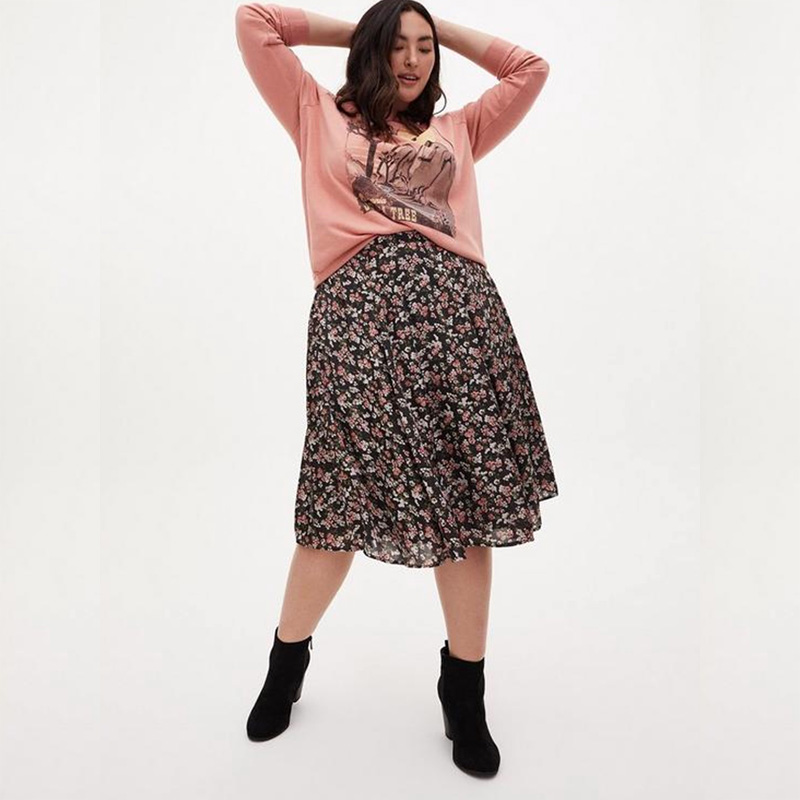 大码女装欧美减龄缎面金丝绒半裙