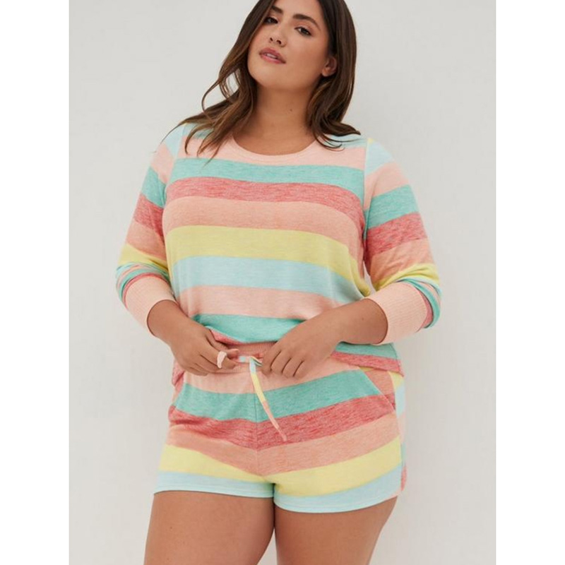 大码宽松水染针织套装